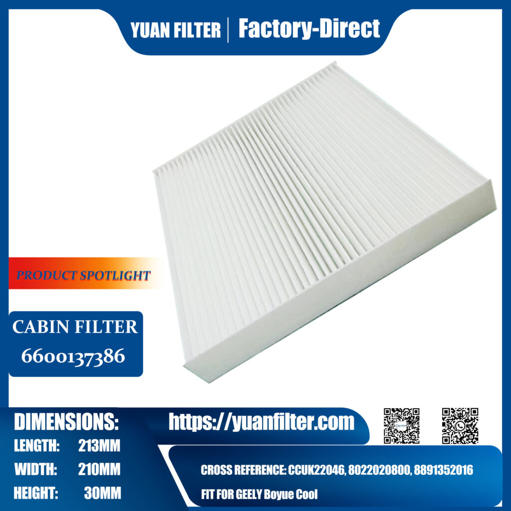 Cabin Filter 6600137386 for GEELY Boyue Cool